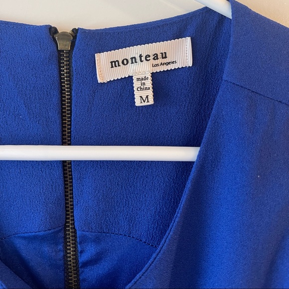 BLUE SHIFT DRESS scalloped - Picture 2 of 3